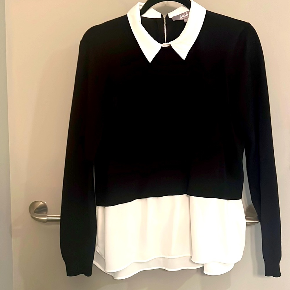 Marled Collared Blouse Size Medium